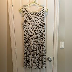 LOFT Cream with Black Dot Midi Dress